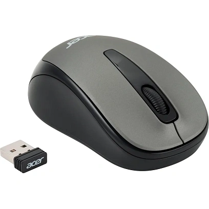 Мышь компьютерная Acer OMR134 серый оптичес. 1000dpi/2but беспровод. USB