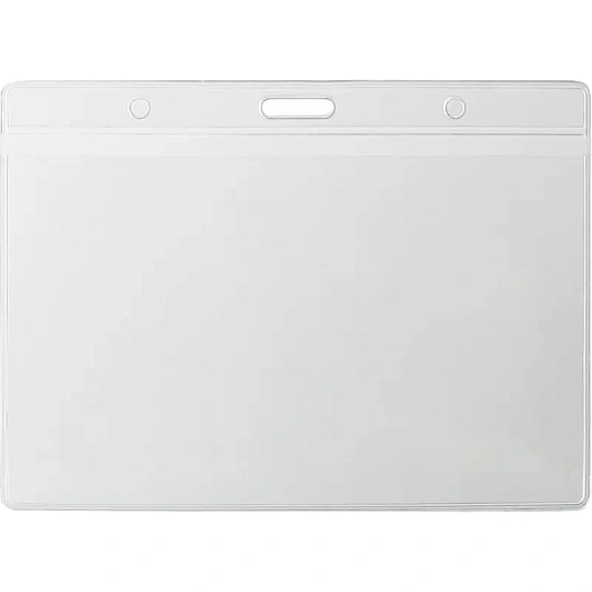 Бейдж Attache 120х87мм (113х70мм) гориз.,металл зажим,тесьма синяя 10шт/уп