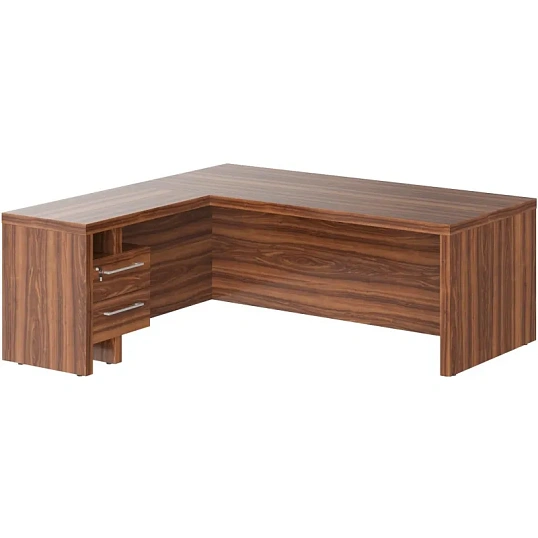Стол ZENN руководителя с тумб. прист ZCT 2019H(L) 2000х1900х750 Орех Даллас