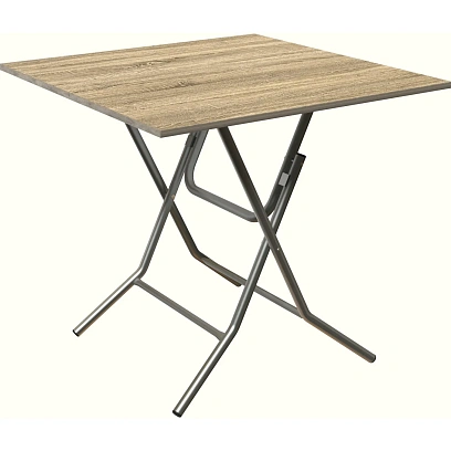 Стол обеденный Ривьера (800х800), П1.66.15, h750, металлик, дуб сонома