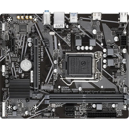 Материнская плата Gigabyte H410M K 2.0 1.0 H410, LGA1200, 2xDDR4, MATX