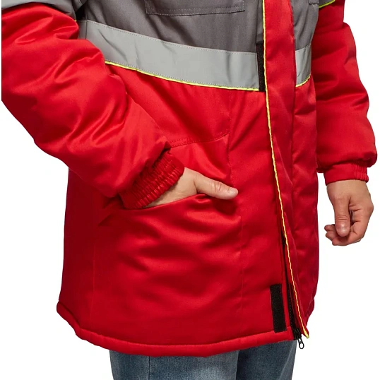 Куртка рабочая зимняя муж з43-КУ крас/сер (р.48-50) 182-188 (серия З)