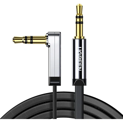 Кабель GREEN AV119 (10599)3.5mm Male to 3.5mm Male прямой и угловой.2м черн