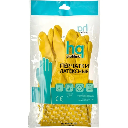 Перчатки латексные HQ Profiline арт.73584 желтые р.M