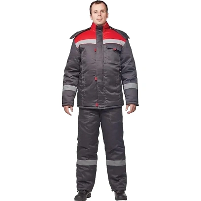 Костюм рабочий зимний муж з31-КПК сер/красн (р.44-46) 170-176 (Арсенал-СП)