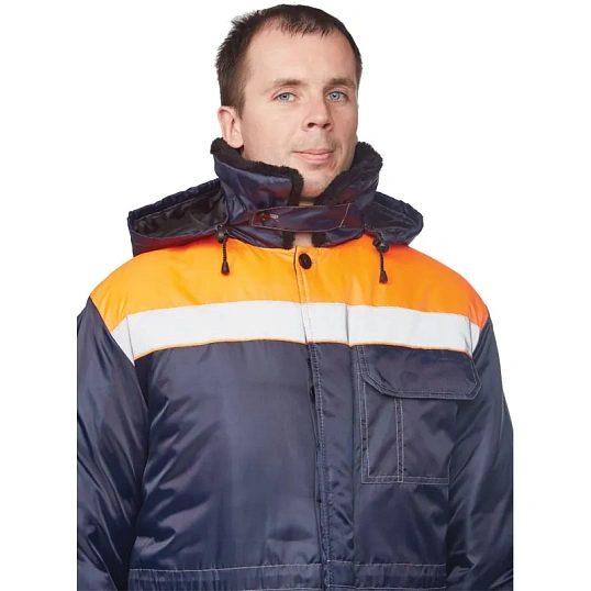 Куртка рабочая зимняя муж з32-КУ син/оранж оксф 44-46/170-176