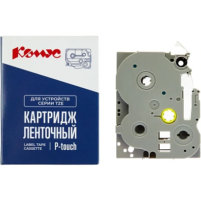 Картридж Комус TZE-115(Brother TZE-115 белый на металлизированном ,6мм/8м)