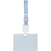 Бейдж Deli 64802 гориз.,с держат.,вкладыш:54x89мм,влагозащ.,голубой,блистер