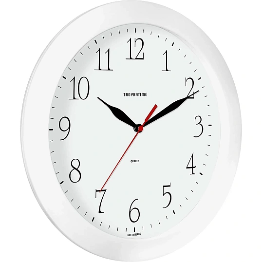 Часы настенные, модель 01, диаметр 290 мм, пластик, белый, 11110113