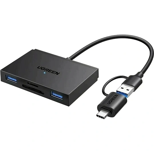 Картридер UGREEN CM812 (45167) 4-in-1 MicroSDxUSBxUSB-CxSDXCxSDHC черный