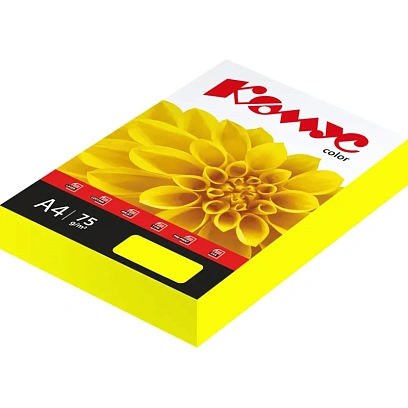 Бумага цветная Комус Color  (желтый неон) 75+-5гр, А4, 500 л