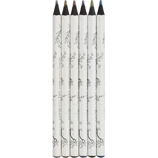 Карандаши цветные СКЕТЧ-КАРАН.SKETCH&ART,УТОЛЩ,4ММ,МЕТАЛЛИК,6 ЦВ,30-0118/01