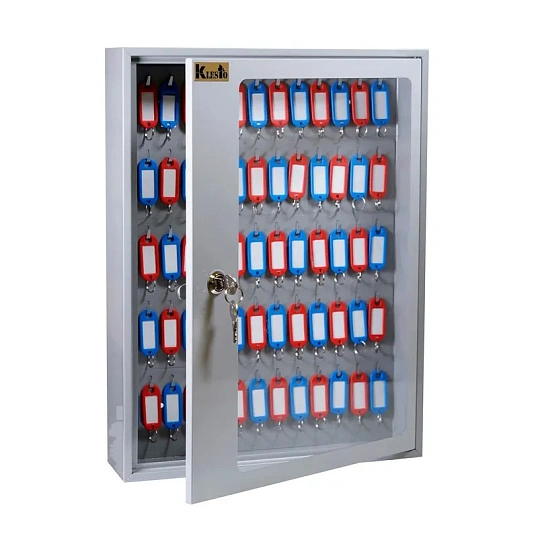 Шкаф для ключей Klesto SKB-65 на 65 ключей, металл/стекло, серый