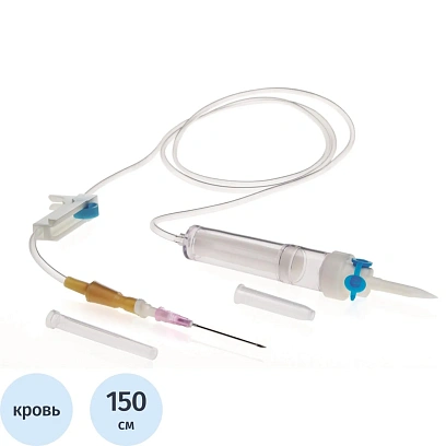 Система переливания крови однораз. (пластик.шип) игла 1,20х40 18G SFM