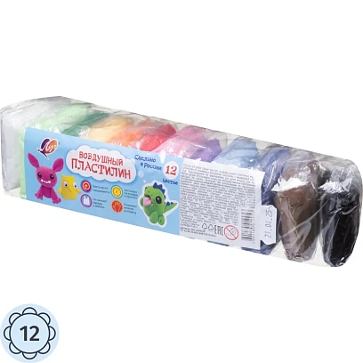 Пластилин воздушный, 12 цв., 120 г 34С 2228-08 набор