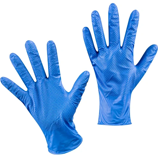 Перчатки одноразовые нитрил GOGRIP BLUE цв.голубой (25пар/уп)р.L,ПС