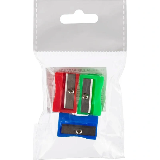 Точилка для карандашей 401005 цв.ассортименте, 3 шт.в уп.