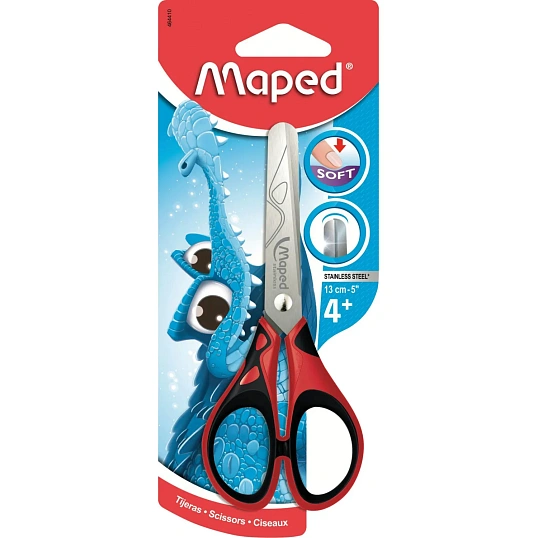 Ножницы Maped ESSENTIALS SOFT 130мм,прорезин.симметрич.ручки,ассорти,464410