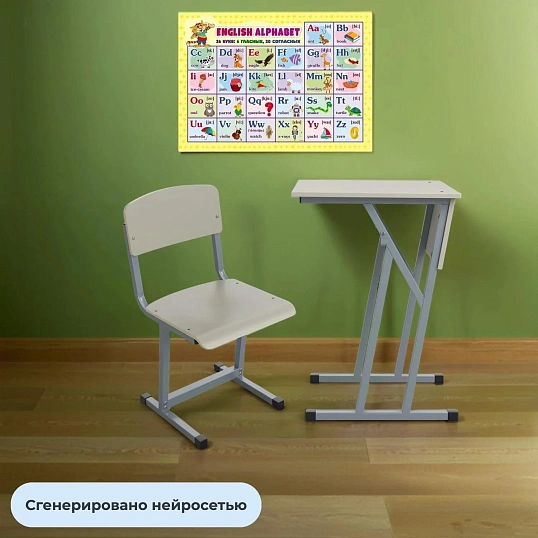 Стул ученический MET_Комус Мебель 7р.г. серый/серый New