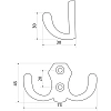 Вешалка настенная УЗК_Крючок двухрожковый StahlBuro 306 B BL(16172)мат.чер