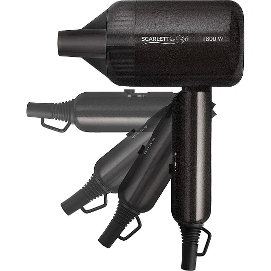 Фен Scarlett SC-HD70IT15 (Складная ручка, 1800 Вт, Антрацит)