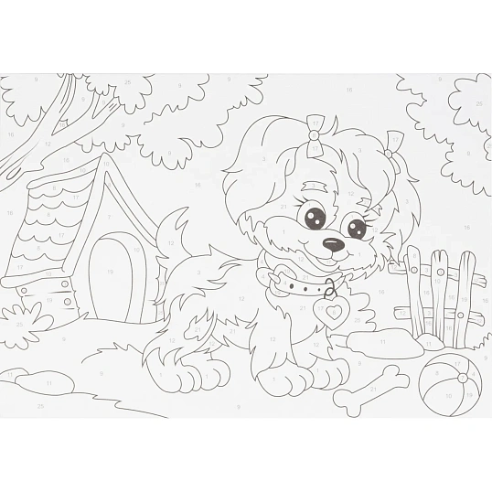 Картина по номерам  для малышей Щенок-озорник, Ркн-039