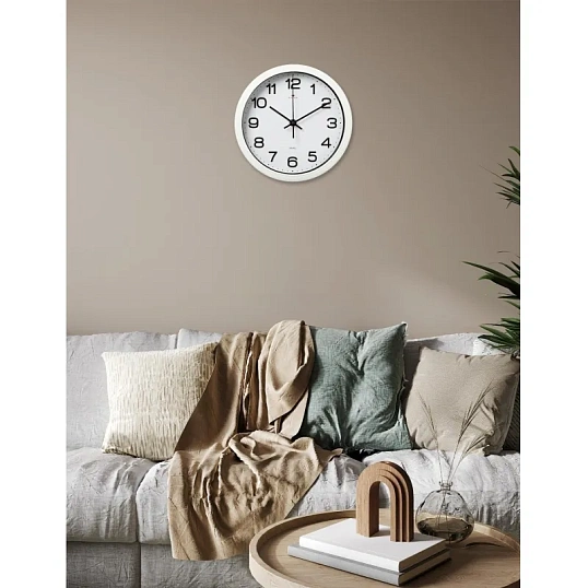 Часы настенные круг d=22см, корпус белый Классика арт.2222-344