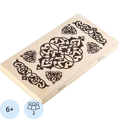 Игра Нарды деревянные 'Узор',40x40см,с полем для игры в шашки 3627310