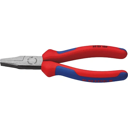 Плоскогубцы тупоносые 160 мм, черные, 2К ручки рукоятки Knipex KN-2002160