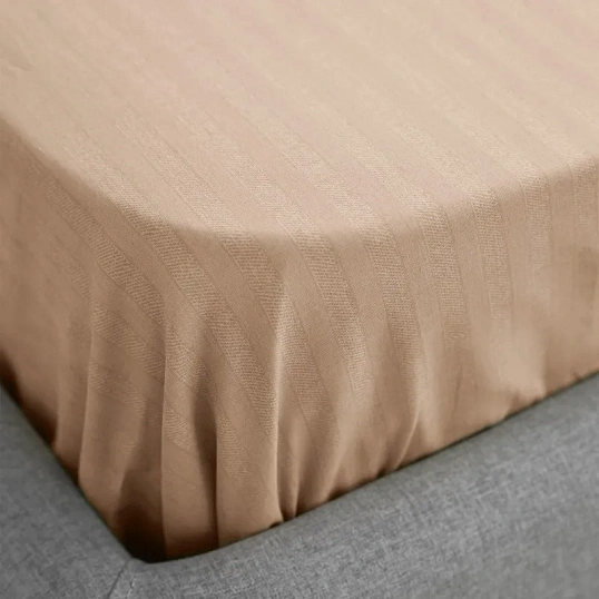 Простыня евро 220х240 см, страйп-дизайн, 105г/м2, Coffee cream 789233