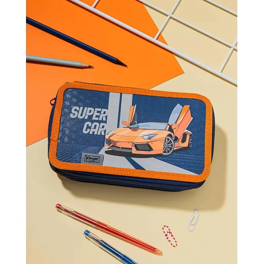 Пенал Комус Класс Super car 3 отд., выборочный лак, 190x110 мм, ПКК 12-19
