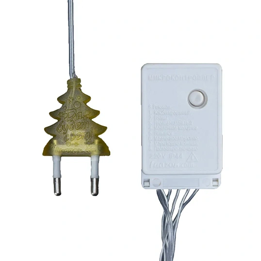 Гирлянда светодиодная Бахрома 1.8 х 0.5 м , IP20, 48 LED,желт,8реж, 3556833