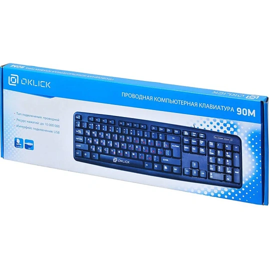 Клавиатура Oklick 90M черный USB