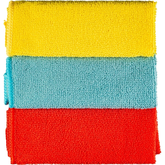 Салфетки хозяйственные из микрофибры универс  220г/м2 30х30см 3шт/уп