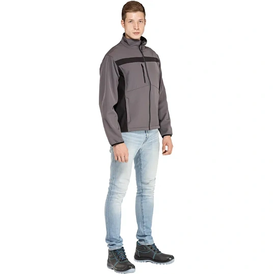 Куртка муж демисезонная софтшел LULEA cер/черн р.XL (арт.LULE2GRXG)