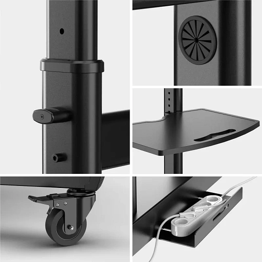 Стойка Onkron для телевизора с кронштейном 50-90, мобильная, черн TS1891