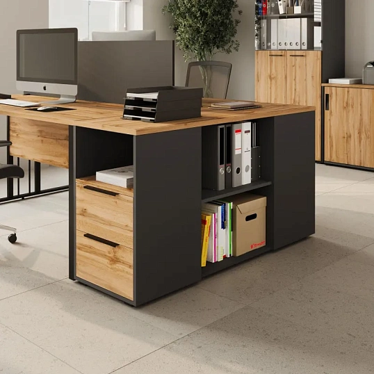 Тумба приставная к рабочей станции К-Loft 241T002 дуб натур./графит