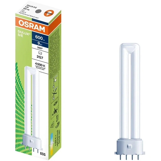 Лампа люминесцентная компакт. DULUX S/E 9W/840 2G7 OSRAM (123825)