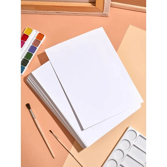 Бумага для акварели в листах №1 School А4,200л,блок 180гр, уп.крафт