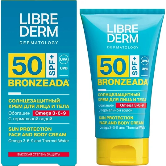Крем солнцезащитный LIBREDERM BRONZEADA с Омега3-6-9 и терм вод SPF50 150мл