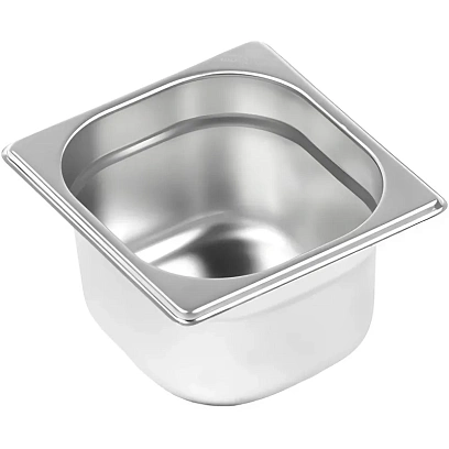 Гастроемкость (1/6x100мм), нерж. сталь AISI201,толщина 0,7мм,176x162x100мм