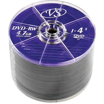 Носители информации DVD-RW, 4x, VS, Bulk/50, VSDVDRWB5001