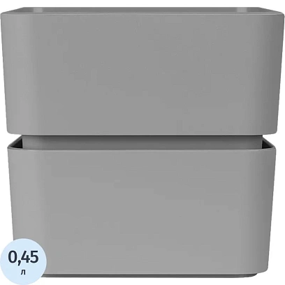 Кашпо Фиори (0,45л) Цв. Серый жемчуг (Арт. КШ-0514)