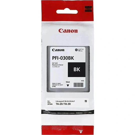 Картридж струйный Canon PFI-030BK 3489C001 черный (55мл) для Canon
