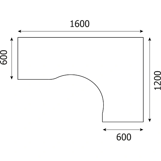 Стол RIVA правый А.СА-4 Пр клен чист. Ш1600