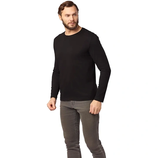 Футболка (160 г.) с длинным рукавом чрн.(XL)