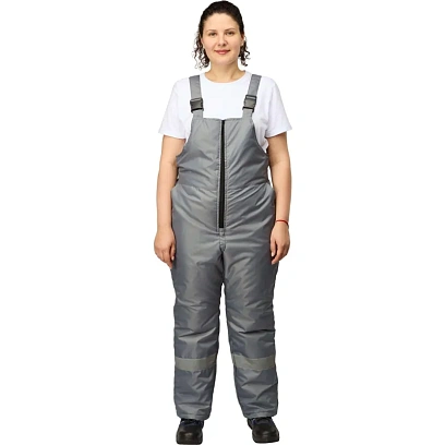 Полукомбинезон рабочий зимний женский з46-ПК серый (р.52-54) 170-176