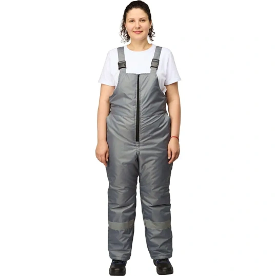 Полукомбинезон рабочий зимний женский з46-ПК серый (р.52-54) 170-176