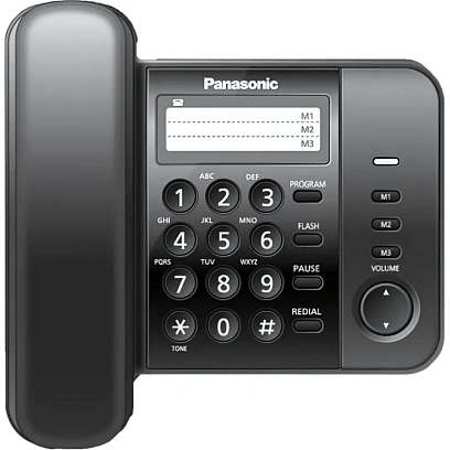 Телефон проводной Panasonic KX-TS2352RUB чер(KX-TS2352RUB)