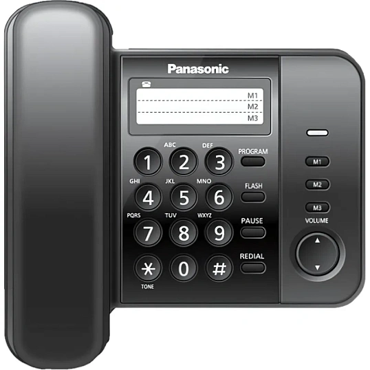 Телефон проводной Panasonic KX-TS2352RUB чер(KX-TS2352RUB)